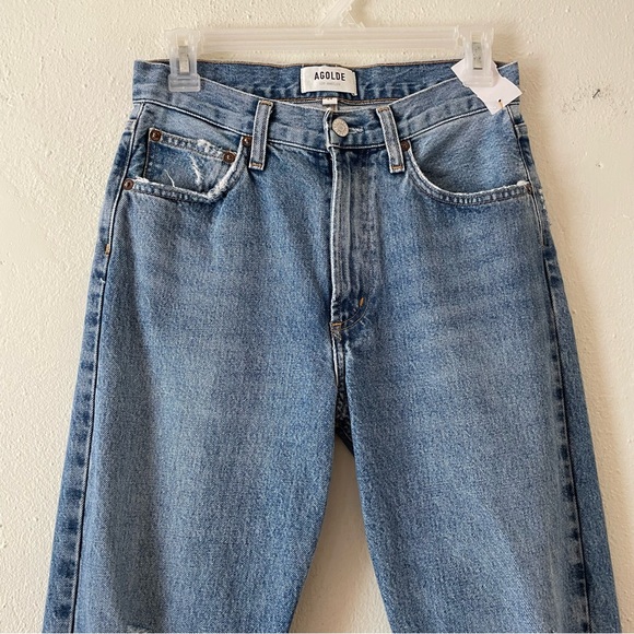 AGOLDE Mia Straight leg Distressed Jeans Rule size 24 light wash - Picture 5 of 15